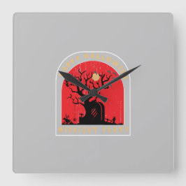 ハッピーハローウィンミッドナイトパーティー スクエア壁時計