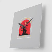 ハッピーハローウィンミッドナイトパーティー スクエア壁時計 (傾斜)