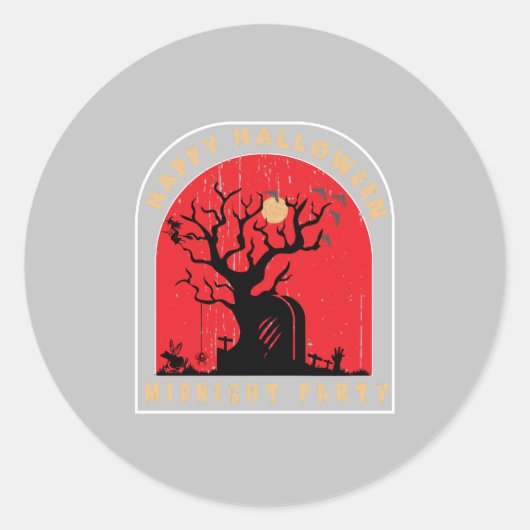 ハッピーハローウィンミッドナイトパーティー ラウンドシール (正面)