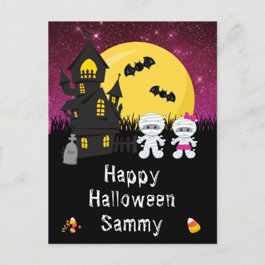 ハッピーハローウィンムミピンクホリデイ シーズンポストカード (正面)