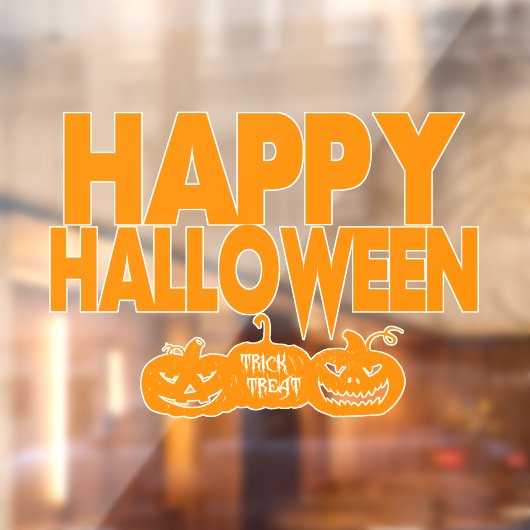 ハッピーハローウィンモダンカボチャ ウィンドウサイン (シート2)