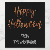 ハッピーハローウィンモダンハロウィンワインボトルラベル ワインラベル (シングルラベル)