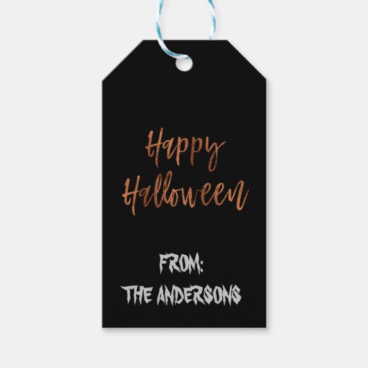ハッピーハローウィンモダンハロウィーンギフトラベル ギフトタグ (正面)