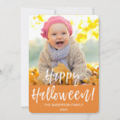 ハッピーハローウィンモダンハロウィーンフォトカード カード (正面)