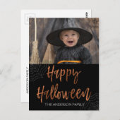 ハッピーハローウィンモダンハロウィーンフォトカード ポストカード (正面/裏面)