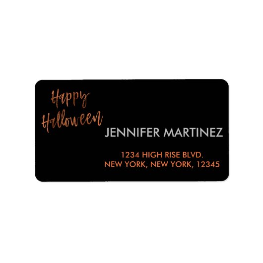 ハッピーハローウィンモダンハロウィーン住所 シール (正面)