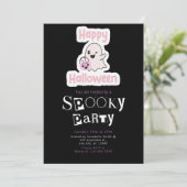 ハッピーハローウィンモダンミニマリストハロウィーン 招待状 (スタンド正面)