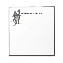 ハッピーハローウィンモノグラムファミリー幽霊のよく出るハウスメモ ノートパッド