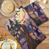 ハッピーハローウィンモンスターファミリーキッチンタオル キッチンタオル