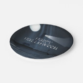 ハッピーハローウィンライトハウスアットナイトパーティープレート ペーパープレート (アングル)