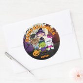 ハッピーハローウィンラウンドラベ子供へル ラウンドシール (封筒)