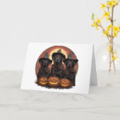 ハッピーハローウィンラブラドールリトリエバードッグスウィッチハット カード (黄色い花)