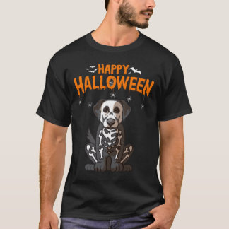 ハッピーハローウィンラブラドールレトリエバースケルトンドッグCo Tシャツ