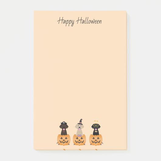 ハッピーハローウィンラブラドールレトリエバードッグズパンプキン ポストイット (正面)