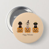 ハッピーハローウィンラブラドールレトリエバードッグズパンプキン 缶バッジ (正面&裏面)