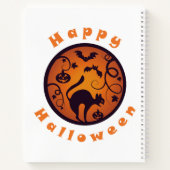 ハッピーハローウィンランタンブラックキャットスパイダーとこうもり ノートブック (裏面)