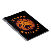 ハッピーハローウィンランタンブラックキャットスパイダーとこうもり ノートブック (右側)