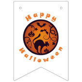 ハッピーハローウィンランタンブラックキャットスパイダーとこうもり バンティングフラッグ (第2の旗)