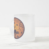 ハッピーハローウィンランタンブラックキャットスパイダーとこうもり フロストグラスマグカップ (正面左)