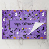 ハッピーハローウィンランダムな象徴的なパターン紫 ペーパーパッド (折り畳み)