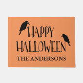 ハッピーハローウィンラヴェンパーソナライズされた ドアマット (正面)