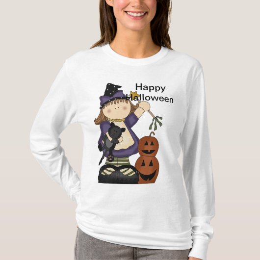 ハッピーハローウィンリトルウィッチ長袖 Tシャツ (正面)