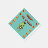 ハッピーハローウィンリトルフランケンシュタイン スタンダードカクテルナプキン (角)