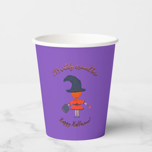 ハッピーハローウィンリトル魔女紙カップ 紙コップ (正面)