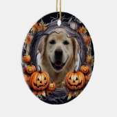 ハッピーハローウィンリースとカボチャカスタムの写真 セラミックオーナメント (右)