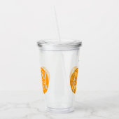 ハッピーハローウィンレタリングオン彫りカボチャ アクリルタンブラー (左)