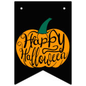 ハッピーハローウィンレタリングオン彫りカボチャ バンティングフラッグ (第2の旗)