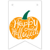 ハッピーハローウィンレタリングオン彫りカボチャ バンティングフラッグ (第3の旗)