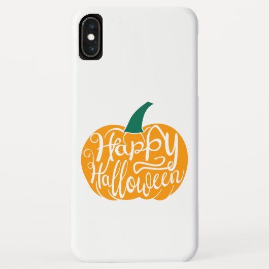 ハッピーハローウィンレタリングオン彫りカボチャ Case-Mate iPhoneケース (裏面)