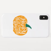 ハッピーハローウィンレタリングオン彫りカボチャ Case-Mate iPhoneケース (裏面(横))