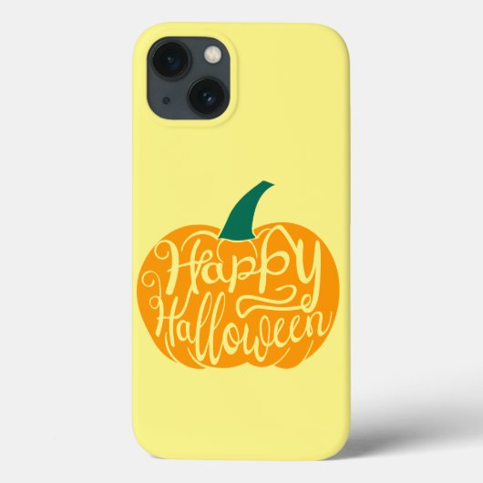 ハッピーハローウィンレタリングオン彫りカボチャ Case-Mate iPhoneケース (裏面)