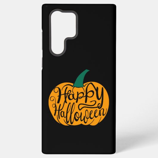 ハッピーハローウィンレタリングオン彫りカボチャ SAMSUNG GALAXYケース (裏面)