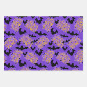 ハッピーハローウィンレタリング紫 ラッピングペーパーシート (正面)