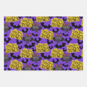 ハッピーハローウィンレタリング紫 ラッピングペーパーシート (正面3)