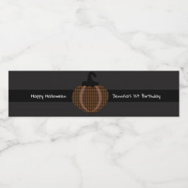 ハッピーハローウィンレトロカボチャ1st誕生日 ペットボトルラベル