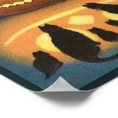 ハッピーハローウィンレトロポスター ポスター (角)