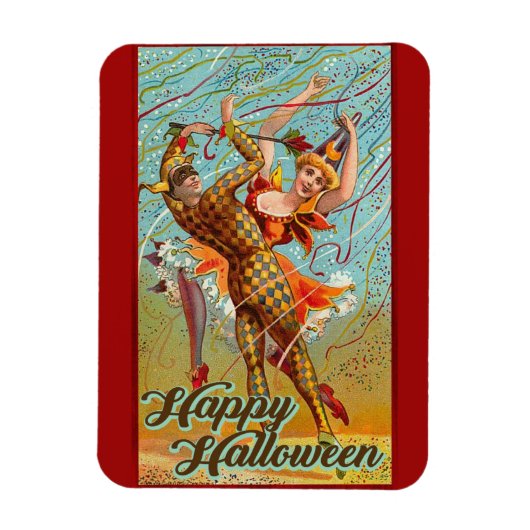 ハッピーハローウィンレトロポスター マグネット (縦)