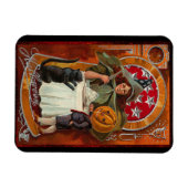 ハッピーハローウィンレトロポスター マグネット (横)