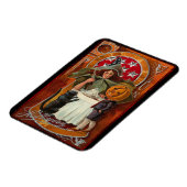 ハッピーハローウィンレトロポスター マグネット (左側)