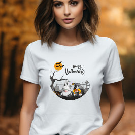 ハッピーハローウィンレトロ格言イン墓地 Tシャツ