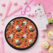 ハッピーハローウィンヴァンパイアこうもりフルムーンファンズ ペーパープレート (パーティー)