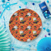 ハッピーハローウィンヴァンパイアこうもりフルムーンファンズ ペーパープレート (パーティー)