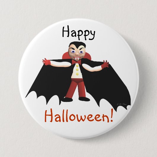 ハッピーハローウィンヴァンパイア 缶バッジ (正面)