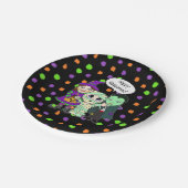 ハッピーハローウィンヴァンパイア、魔女ミイラ水玉模様 ペーパープレート (アングル)