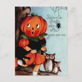 ハッピーハローウィンヴィンテージイラストレーション ポストカード