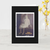 ハッピーハローウィンヴィンテージガール カード (黄色い花)